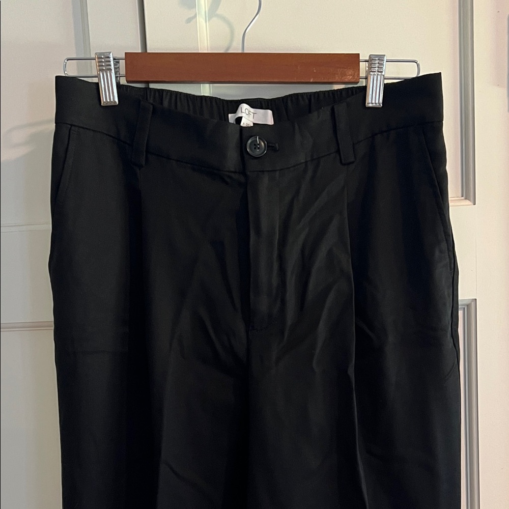 LOFT Black Tapered-Leg Pants